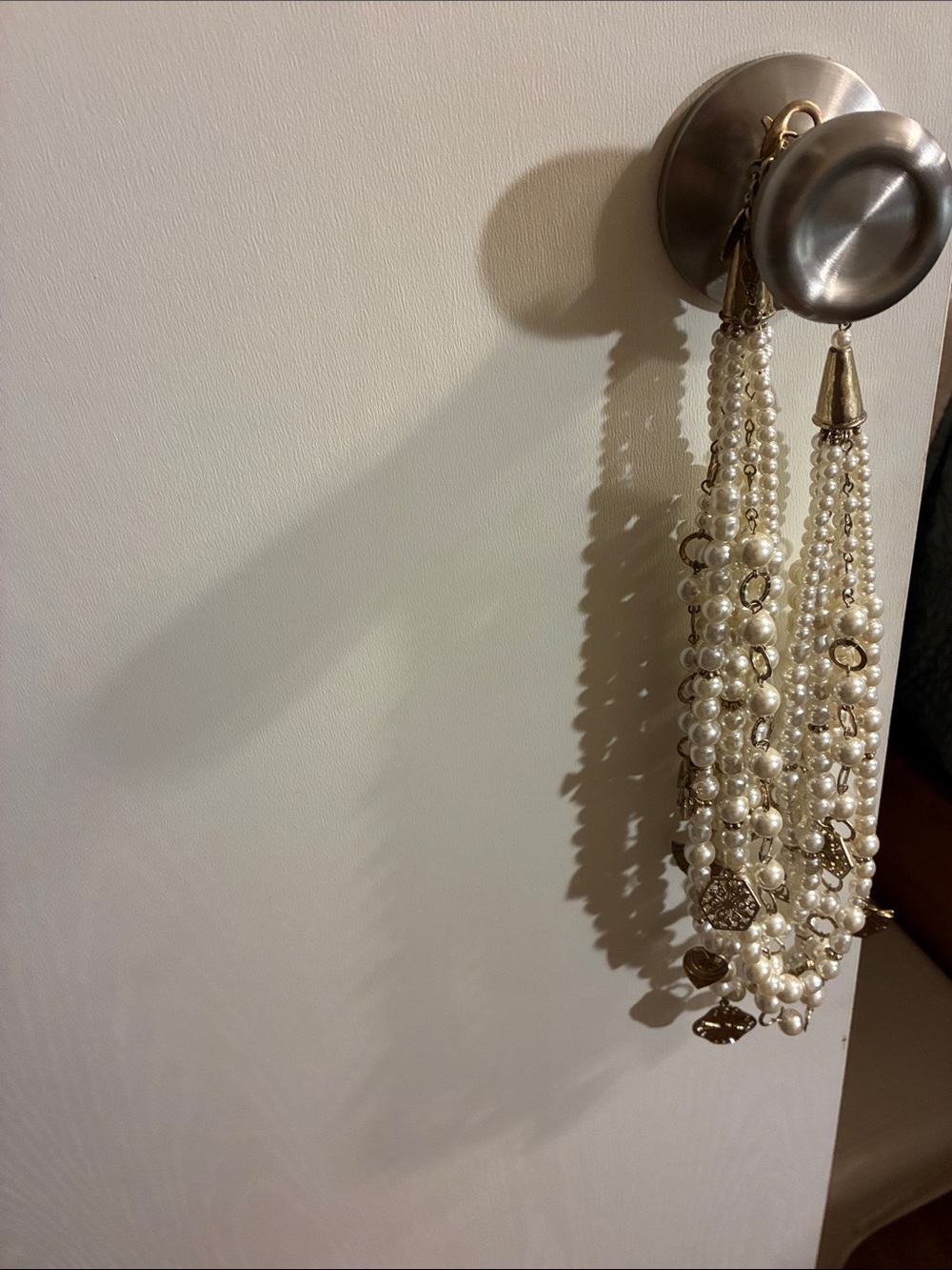Chicos Multi-Strand Ivory Pearl Statement Necklace with Gold Accents - Picture 3 of 3